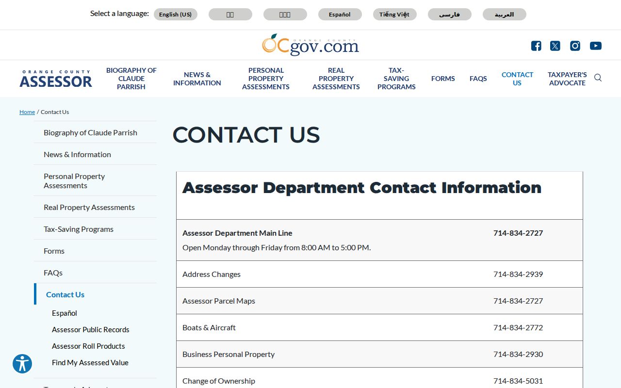 Rancho Santa Margarita neighbors Orange County assessor contact and parcel records