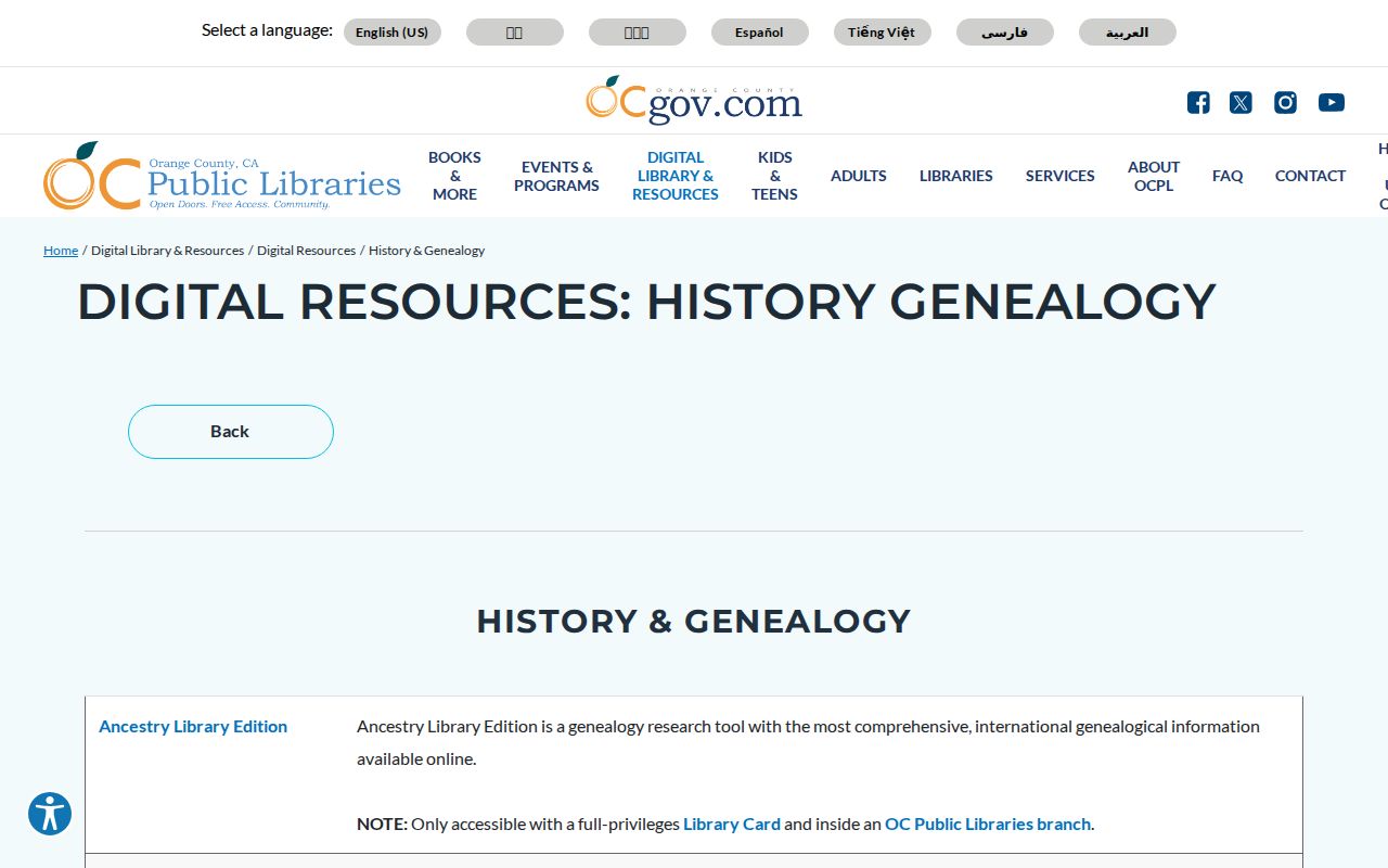 Rancho Santa Margarita residents directory OCPL history and genealogy databases