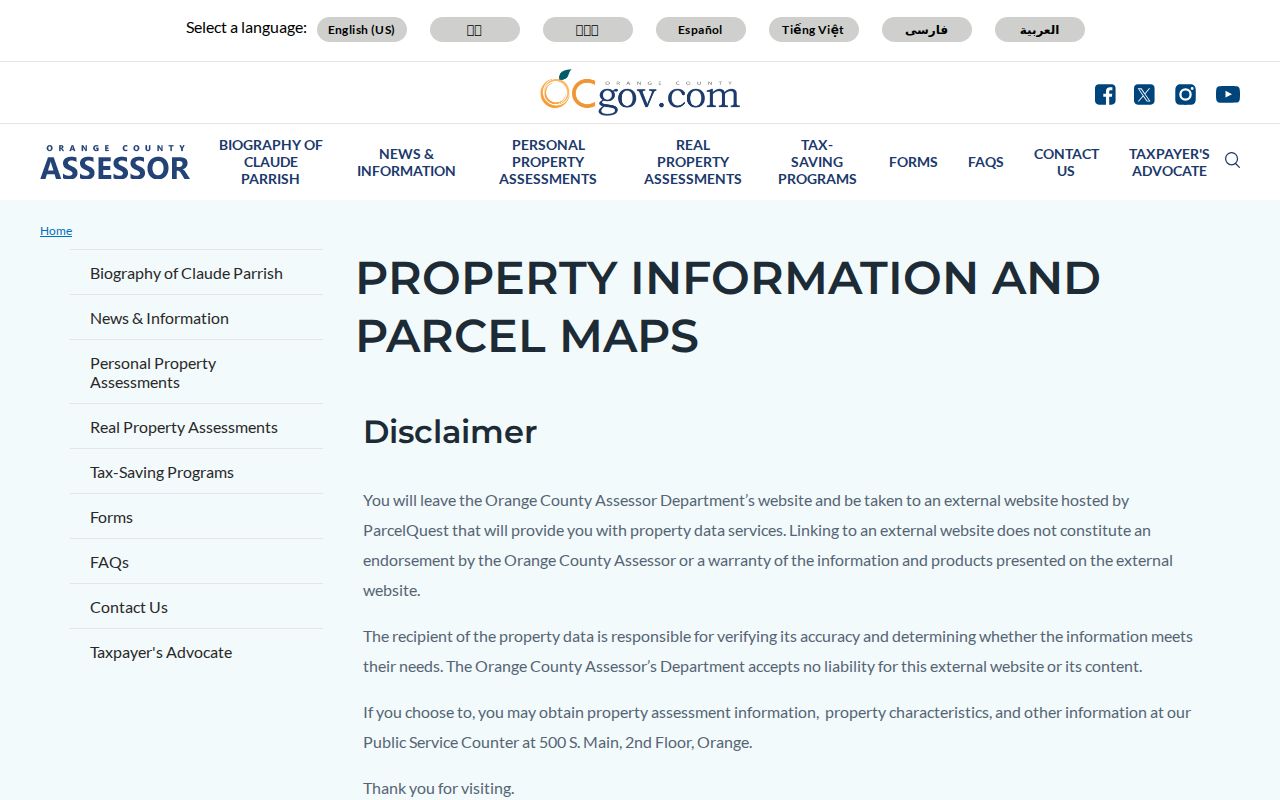 Rancho Santa Margarita residents directory Orange County Assessor property search