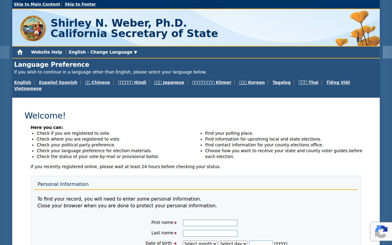 Rancho Santa Margarita residents directory California voter status lookup