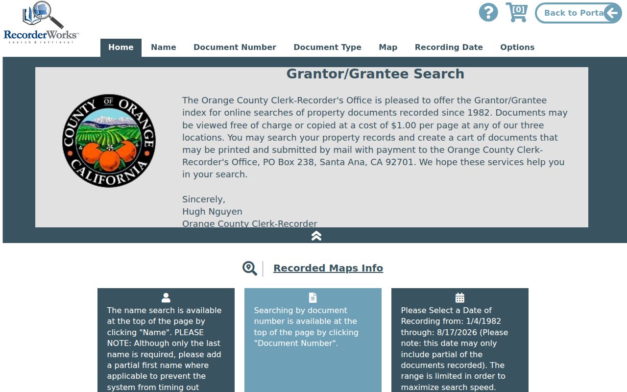 Rancho Santa Margarita residents directory Orange County deed index
